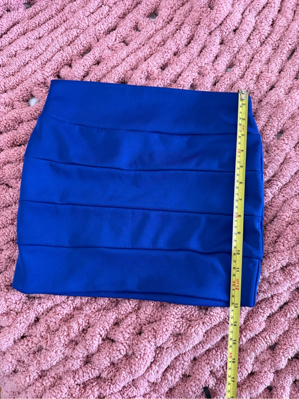 Love Culture Royal Blue Tiered Mini Skirt Bodycon Layered Stretch